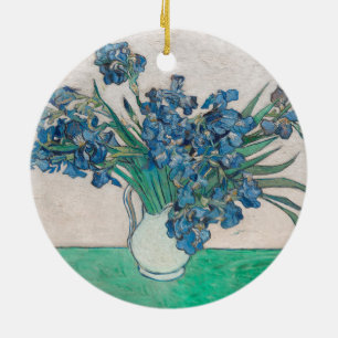 vincent van gogh irises painting ceramic tree decoration