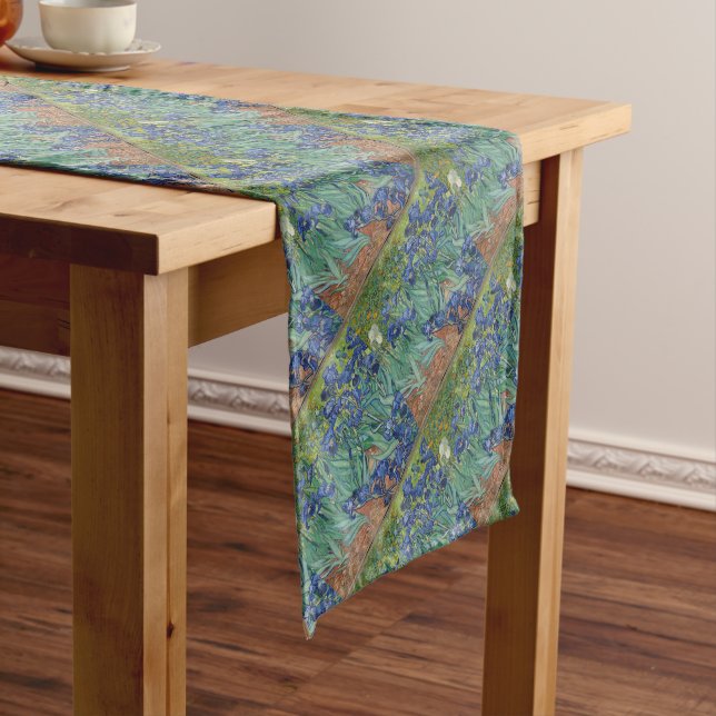Vincent Van Gogh Irises Painting Flowers Art Work Short Table Runner (In Situ)