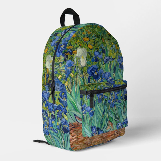 Vincent Van Gogh - Irises Printed Backpack (Back Corner Left)