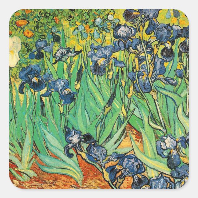 Vincent van Gogh,Irises Square Sticker (Front)