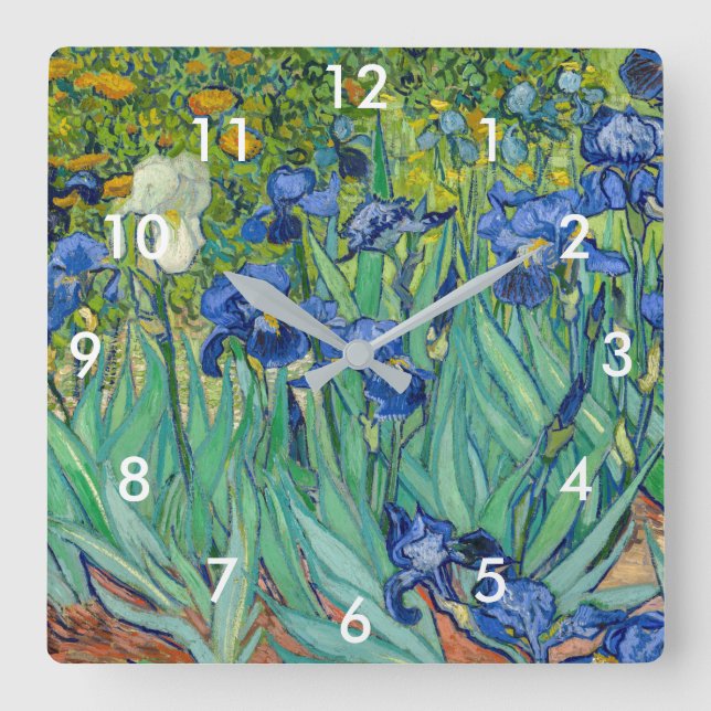 Vincent Van Gogh - Irises Square Wall Clock (Front)