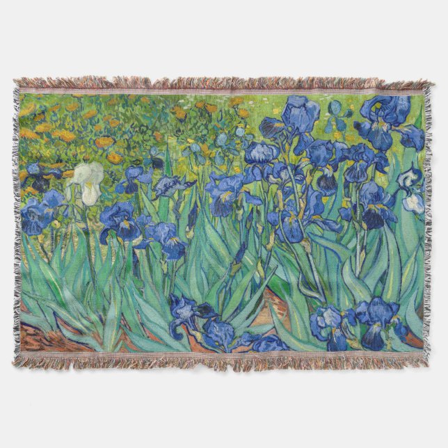 Vincent Van Gogh - Irises Throw Blanket (Front)
