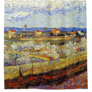Vincent Van Gogh - La Crau With Peach Trees Shower Curtain