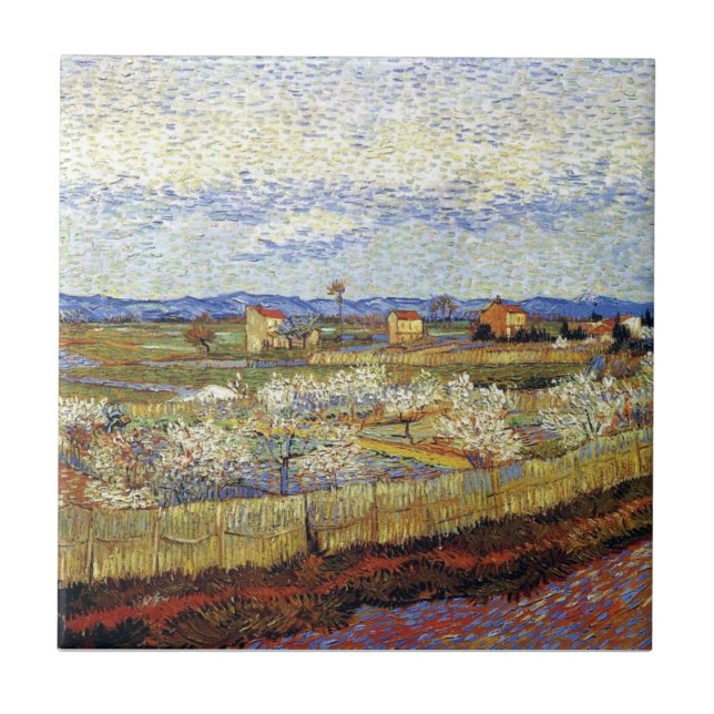 Vincent Van Gogh - La Crau With Peach Trees Tile (Front)