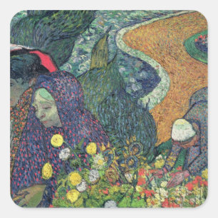 Vincent van Gogh Ladies of Arles , 1888 Square Sticker