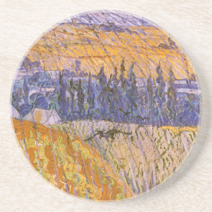 Vincent van Gogh - Landscape at Auvers in the Rain Coaster