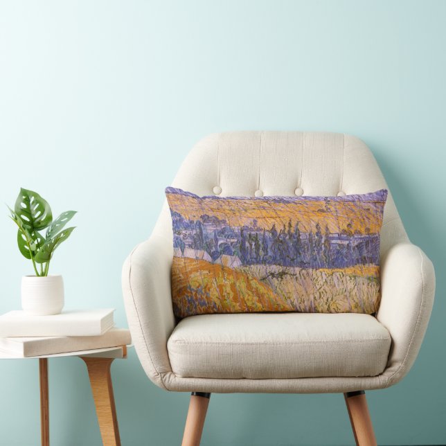 Vincent van Gogh - Landscape at Auvers in the Rain Lumbar Cushion (Chair)
