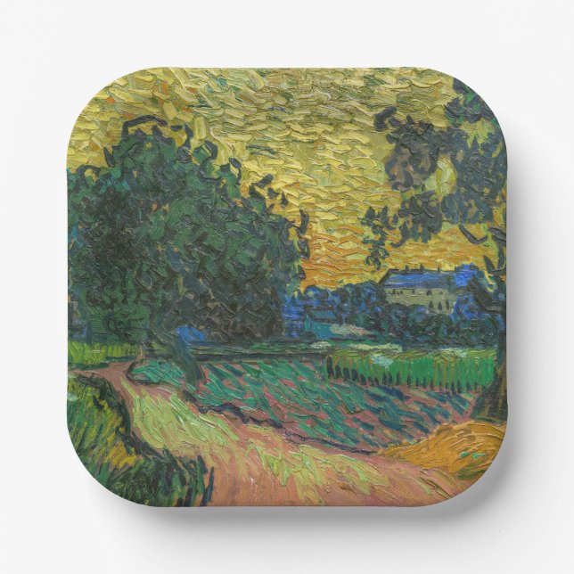 Vincent van Gogh - Landscape at Twilight Paper Plate (Front)