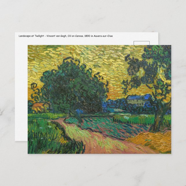 Vincent van Gogh - Landscape at Twilight Postcard (Front/Back)