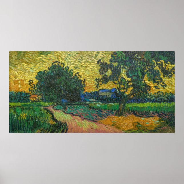 Vincent van Gogh - Landscape at Twilight Poster (Front)