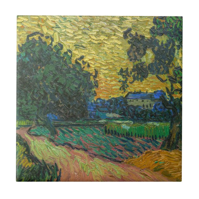 Vincent van Gogh - Landscape at Twilight Tile (Front)