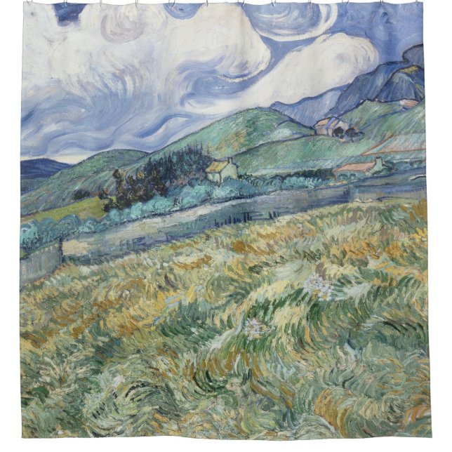 Vincent Van Gogh - Landscape from Saint-Remy Shower Curtain (Front)