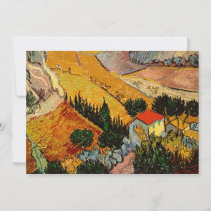 Vincent van Gogh - Landscape, House and Ploughman Invitation