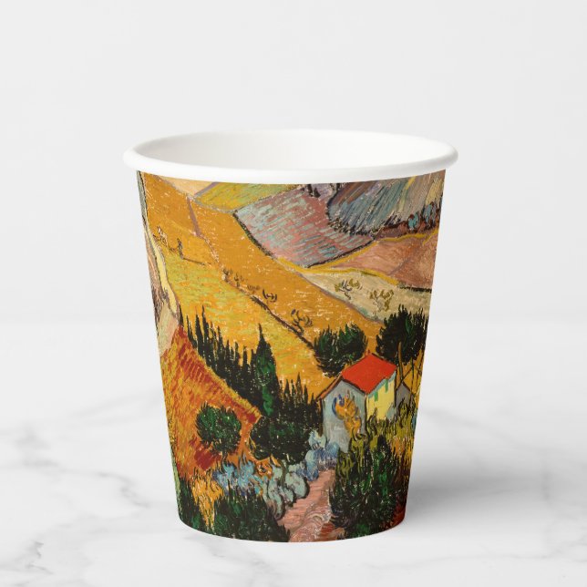 Vincent van Gogh - Landscape, House and Ploughman Paper Cups (Front)