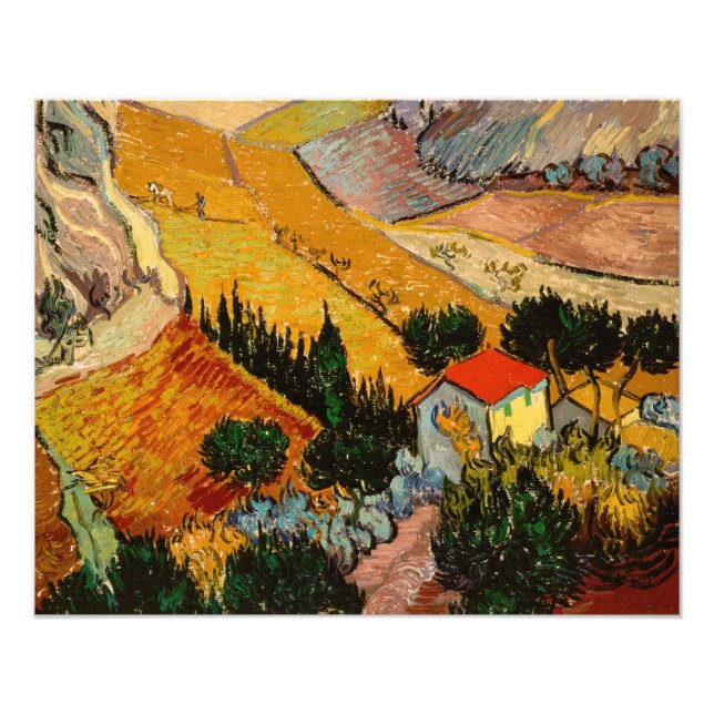Vincent van Gogh - Landscape, House and Ploughman Photo Print (Front)