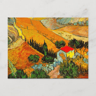 Vincent Van Gogh Landscape & House Enhanced Postcard