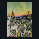 Vincent van Gogh – Landscape  Poster<br><div class="desc">Landscape with Couple Walking and Crescent Moon is one of the lesser recognised landscapes from Vincent van Gogh's Saint-Rémy period. Although rarely exhibited outside its home in Sao Paulo,  Brazil,  this painting nevertheless presents some interesting aspects for the viewer--both compositional and thematic.</div>