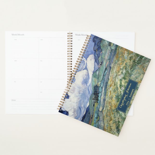 Vincent Van Gogh Landscape Vintage Art Monogrammed Planner (Display)