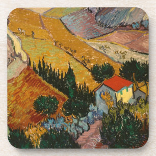 Vincent van Gogh Landscape w/ House & Ploughman Coaster