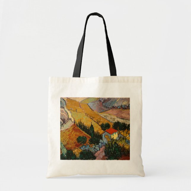 Vincent van Gogh | Landscape w/ House & Ploughman Tote Bag (Front)