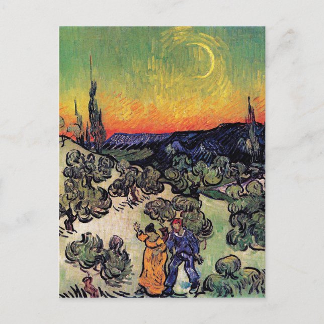 Vincent Van Gogh - Landscape With Couple Fine Art Postcard (Front)