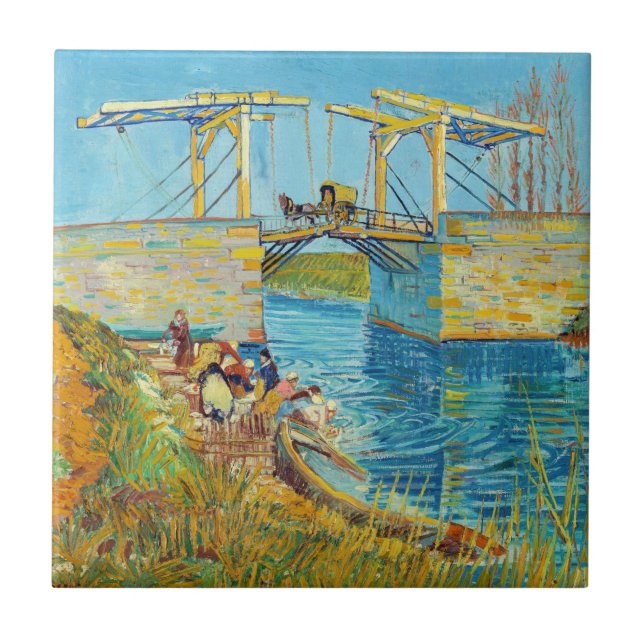 Vincent van Gogh - Langlois Bridge at Arles #1 Tile (Front)