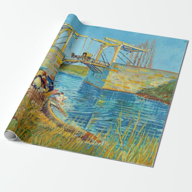 Vincent van Gogh - Langlois Bridge at Arles #1 Wrapping Paper (Unrolled)