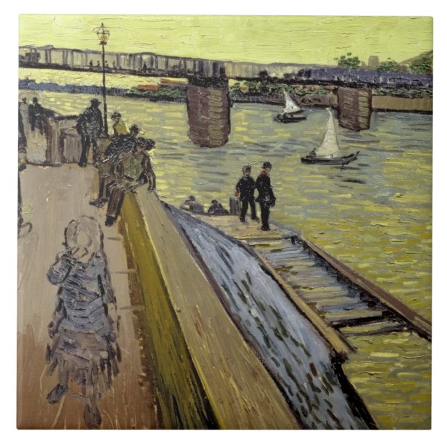 Vincent van Gogh | Le Pont de Trinquetaille Arles Tile (Front)