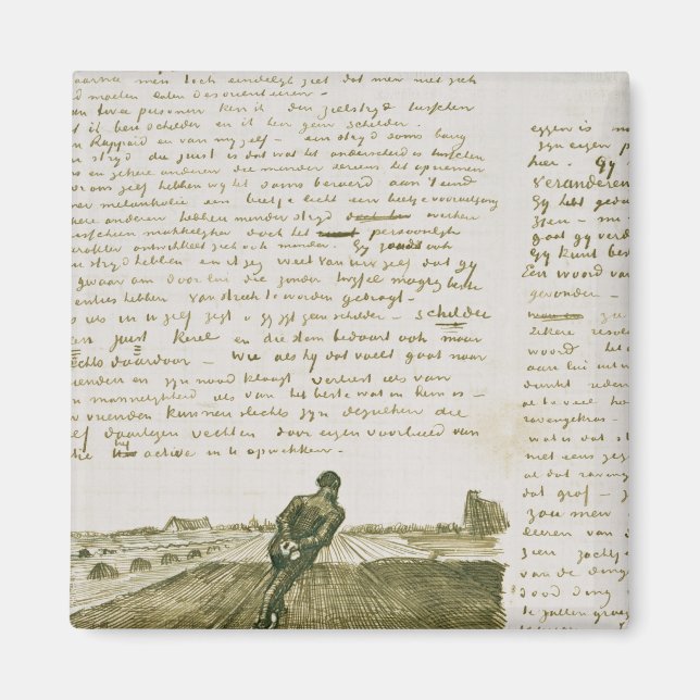 Vincent van Gogh | Man pulling a harrow Magnet (Front)