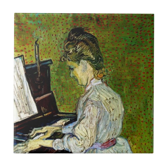 Vincent Van Gogh - Marguerite Gachet At The Piano Tile (Front)
