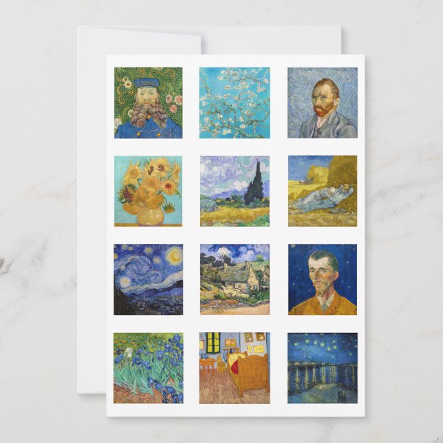 Vincent Van Gogh - Masterpieces Grid Thank You Card (Front)