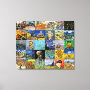 Vincent van Gogh - Masterpieces Mosaic Patchwork Canvas Print