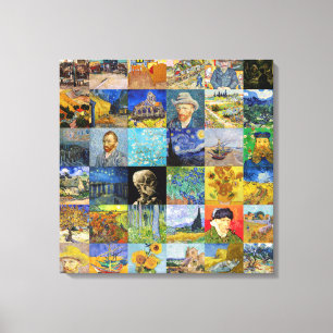Vincent van Gogh - Masterpieces Mosaic Patchwork Canvas Print