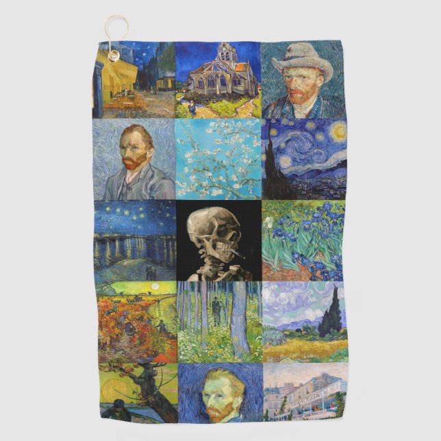 Vincent van Gogh - Masterpieces Mosaic Patchwork Golf Towel (Front)