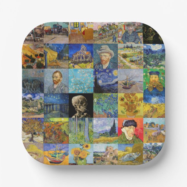 Vincent van Gogh - Masterpieces Mosaic Patchwork Paper Plate (Front)