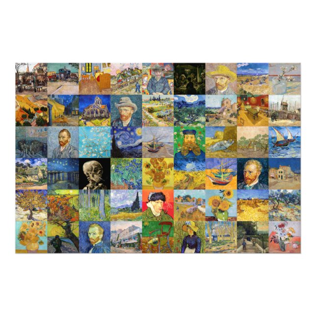 Vincent van Gogh - Masterpieces Mosaic Patchwork Photo Print (Front)
