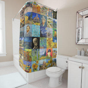 Vincent van Gogh - Masterpieces Mosaic Patchwork Shower Curtain