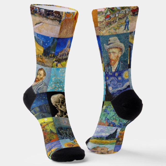 Vincent van Gogh - Masterpieces Mosaic Patchwork Socks (Angled)