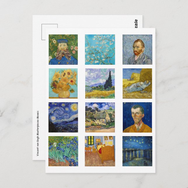 Vincent Van Gogh - Masterpieces Mosaic Postcard (Front/Back)