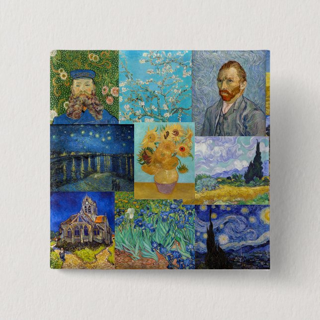 Vincent Van Gogh - Masterpieces Patchwork 15 Cm Square Badge (Front)