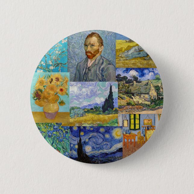 Vincent Van Gogh - Masterpieces Patchwork 6 Cm Round Badge (Front)