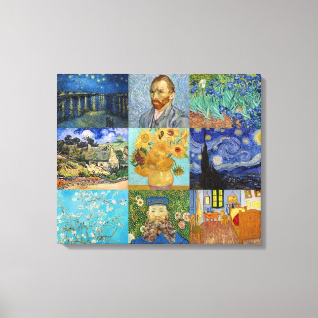 Vincent Van Gogh - Masterpieces Patchwork Canvas Print (Front)