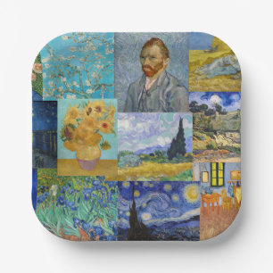 Vincent Van Gogh - Masterpieces Patchwork Paper Plate