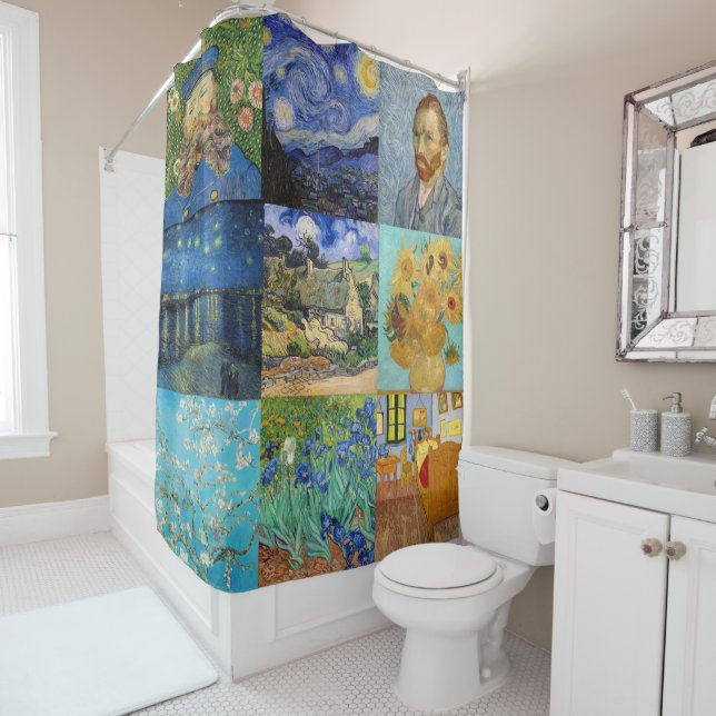 Vincent Van Gogh - Masterpieces Patchwork Shower Curtain (In Situ)