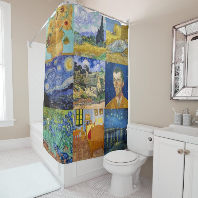 Vincent Van Gogh - Masterpieces Patchwork Shower Curtain (In Situ)