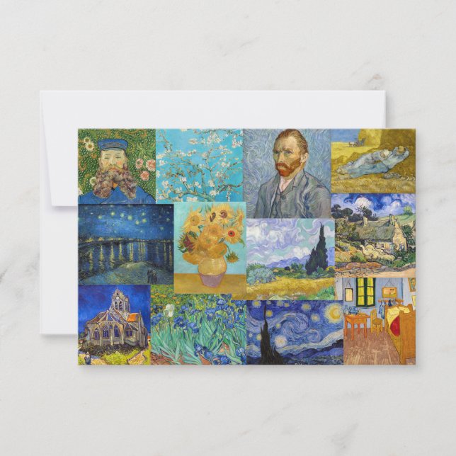 Vincent Van Gogh - Masterpieces Patchwork Thank You Card (Front)