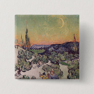 Vincent van Gogh Moonlit Landscape, 1889 15 Cm Square Badge