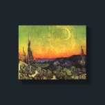 Vincent Van Gogh Moonlit Landscape Canvas Print<br><div class="desc">Vincent Van Gogh Moonlit Landscape Fine Art Painting "Moonlit Landscape", also known as "The Promenade, Evening" or "Landscape with Couple Walking" is an oil painting by Dutch Post-Impressionist artist Vincent van Gogh. The painting features a twilight sky with a crescent moon. The beautiful artwork shows warm, vibrant colours such as...</div>