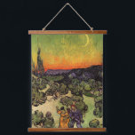 Vincent Van Gogh Moonlit Landscape Hanging Tapestry<br><div class="desc">Vincent Van Gogh Moonlit Landscape Fine Art Painting "Moonlit Landscape", also known as "The Promenade, Evening" or "Landscape with Couple Walking" is an oil painting by Dutch Post-Impressionist artist Vincent van Gogh. The painting features a twilight sky with a crescent moon. The beautiful artwork shows warm, vibrant colours such as...</div>