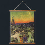 Vincent Van Gogh Moonlit Landscape Hanging Tapestry<br><div class="desc">Vincent Van Gogh Moonlit Landscape Fine Art Painting "Moonlit Landscape", also known as "The Promenade, Evening" or "Landscape with Couple Walking" is an oil painting by Dutch Post-Impressionist artist Vincent van Gogh. The painting features a twilight sky with a crescent moon. The beautiful artwork shows warm, vibrant colours such as...</div>